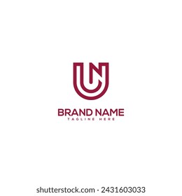 Modern creative letter UN NU logo design vector element. Initials business logo.