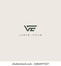 Modern creative letter VE EV logo icon design template elements.