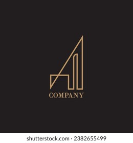 Modern creative letter A vector logo design. Minimalist A stylish monogram initial based icon