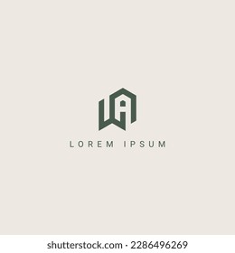 Modern creative letter WA AW logo icon design template elements.