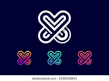 Modern creative letter X logo design vector illustration