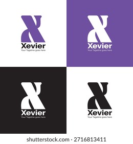 Modelo de logotipo de carta X moderno e criativo projetado para empresas, start-ups, marcas pessoais, agências, estúdios e identidade corporativa. Logotipo limpo, mínimo e profissional com múltiplas variações de cores. Logotipo vetorial totalmente editável adequado para uso de marca, impressão e digital.