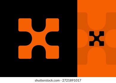 Diseño de logotipo de letra creativa moderna X Identidad de marca mínima colorido simple