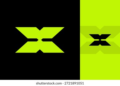 Diseño de logotipo de letra creativa moderna X Identidad de marca mínima colorido simple