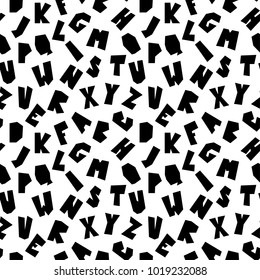 Modern creative lettering pattern. Textures made with ink. Vector