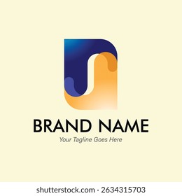 A modern and creative logo design with an abstract letter "S" in gradient blue and orange. Perfect for branding, business identity, or technology companies.