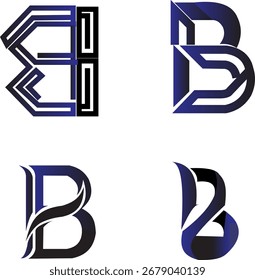 Design de logotipo moderno e criativo com o "B" inicial com um estilo profissional.