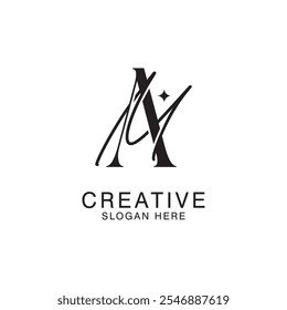 Modern Creative AM Logo Design. icon initial Based Monogram and Letters in Luxury vector