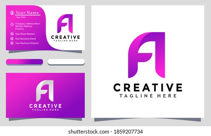 Diseño y plantilla de logotipo A creativo moderno. Un icono basado en un monograma y una letra en un vector