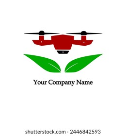 Modern creative Logo Design and template. Leaf and drone icon initial Based professional illustration for your company. Green Leaf