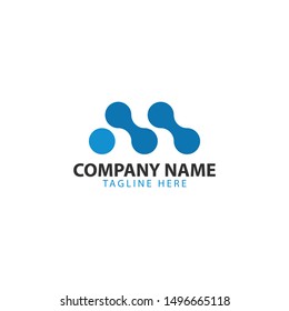 Modern Creative logo with the monogram letter M set in beautiful color combination and gradiation
