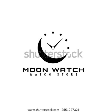 Modern and Creative Logo Moon And Watch Design Concepts for Your Brand Identity