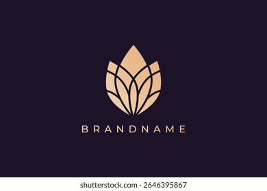 Moderno e criativo lotus bud logotipo design vetor ilustração. Luxo e elegância lotus bud símbolo. Ícone do Lotus.