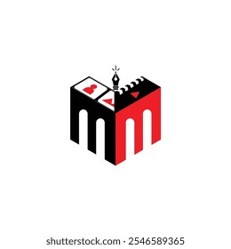 Moderno e criativo M Carta Logo Design
