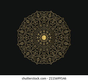 Modern Creative Mandala Design Template With Golden Color Gradiant