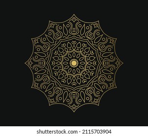 Modern Creative Mandala Design Template With Golden Color Gradiant