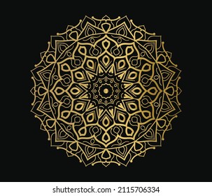 Modern Creative Mandala Design Template With Golden Color Gradiant