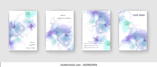 Modern Creative Marble Texture Design Background. Alcohol Ink. Vector Illustration.