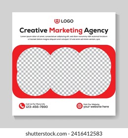 Modern creative marketing agency social media post design corporate square web banner template
