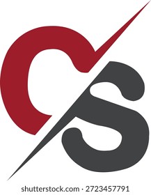 Logotipo C S de mídia criativa moderna