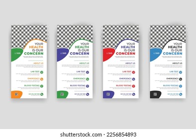 Modern and creative medical dl flyer or rack card design template 