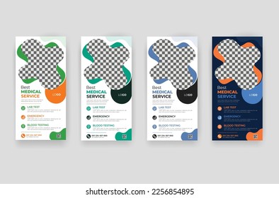 Modern and creative medical dl flyer or rack card design template 