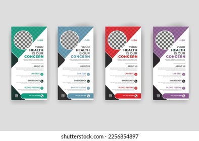 Modern and creative medical dl flyer or rack card design template 