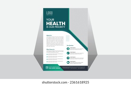 Modern creative medical healthcare flyer design template. layered, A4 template, medical flyer, healthcare, flyer, leaflet, advertisement, presentation, eps templet