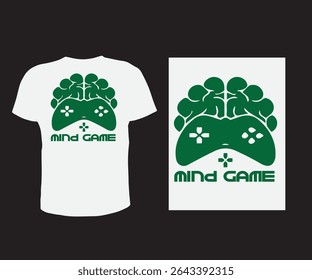 Modern creative mind game t shirt for man and women vector free.