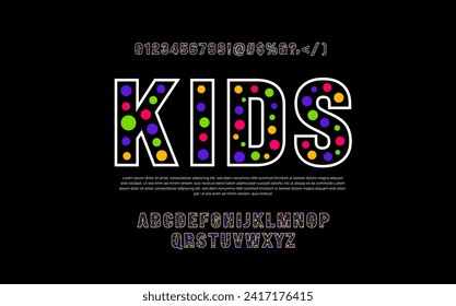 Modern creative minimal abstract digital rainbow color line and dot alphabet font design template set. Minimal urban sport fashion futuristic geometric technology Trendy style or kids logo typography.