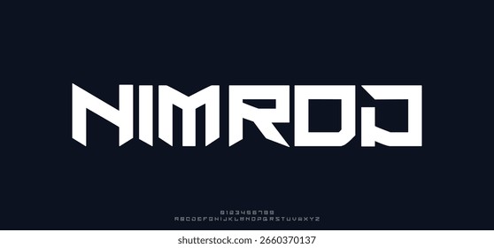Moderne kreative minimale abstrakte digitale Alphabet Schriftart Design-Template-Set. Minimal modische Technologie Typografie, kreative urbane Sportmode futuristische Schriftgestaltung. Vektorgrafik