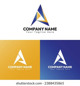 Modern creative minimal alphabet A letter logo design
