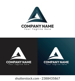 Modern creative minimal alphabet A letter logo design
