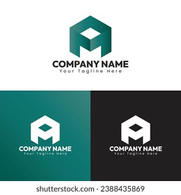 Modern creative minimal alphabet A letter logo design
