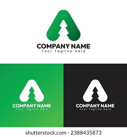 Modern creative minimal alphabet A letter logo design
