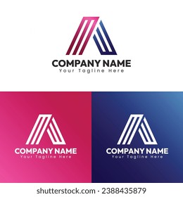 Modern creative minimal alphabet A letter logo design
