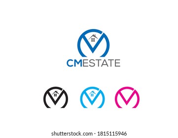 moderno creativo mínimo circular en forma de símbolo del icono de la letra CM de base inicial. icono de inicio