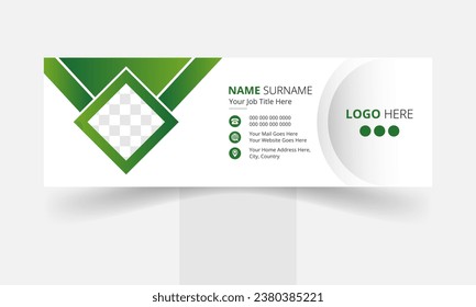 Modern Creative and minimalist business email signature template or email footer and personal social media cover for all business with white background