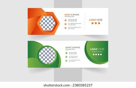 Modern Creative and minimalist business email signature template or email footer and personal social media cover for all business with white background