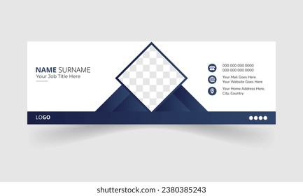 Modern Creative and minimalist business email signature template or email footer and personal social media cover for all business with white background