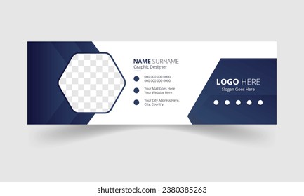 Modern Creative and minimalist business email signature template or email footer and personal social media cover for all business with white background