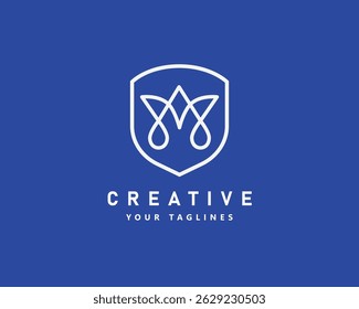 modern creative minimalist Letter AM, MA  outline  symbol vector  illustration