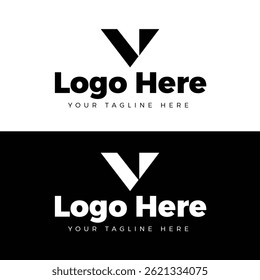 Modern creative minimalist and professional logo design for V .