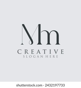 Modern Creative MM Logo Design. icon initial Based Monogram and Letters in Luxury vector.