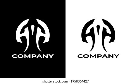 Modern and creative monogram combination of letter AA or GA or GH Logo