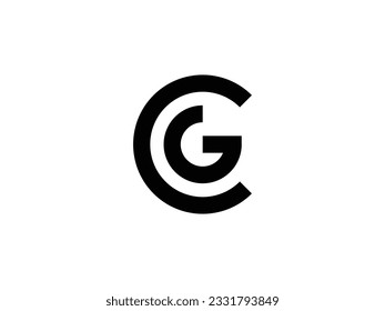 modern and creative monogram letter CG or GC logo design