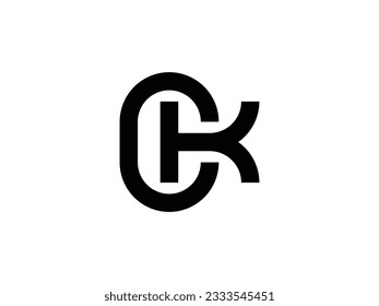 modern and creative monogram letter CK or KC logo design