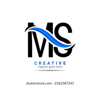 Modern creative MS logo design and template. Professional MS letter logo design brand identity