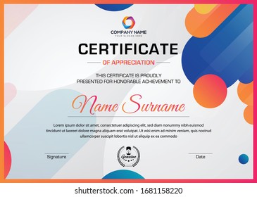 Modern creative multipurpose modern professional certificate template design for all types company
