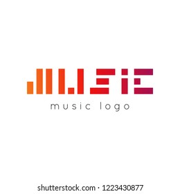 Modern creative music logo with bright colors and geometric style.